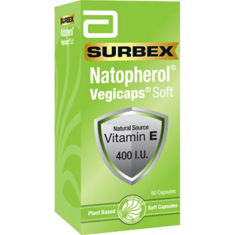 Surbex Natopherol Vegicaps Soft Vitamin E 400 IU 60 capsule Shopee Malaysia