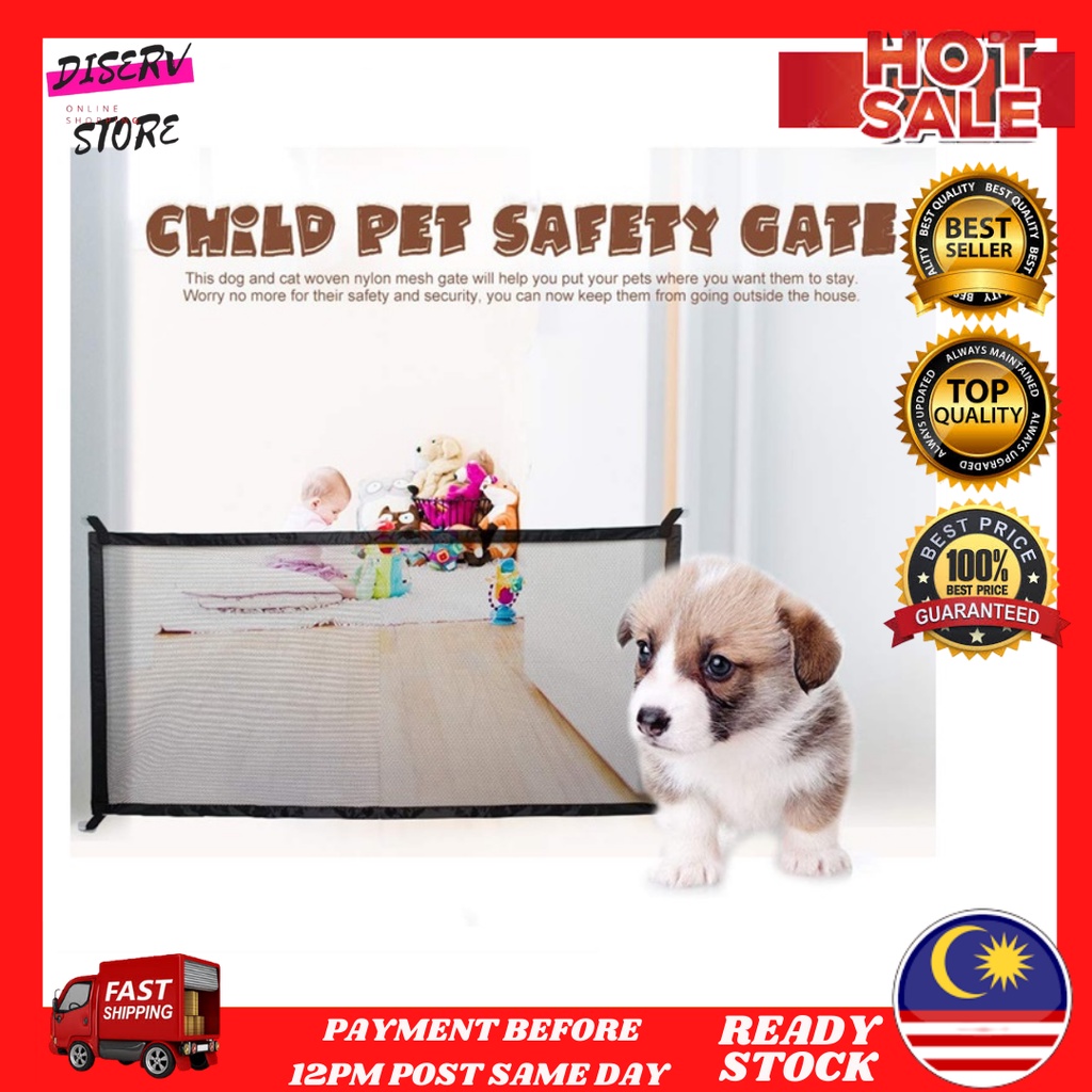 Dog Cat Pet Fences Door Gate Folding Safety Net Door Guard Home Railing ...