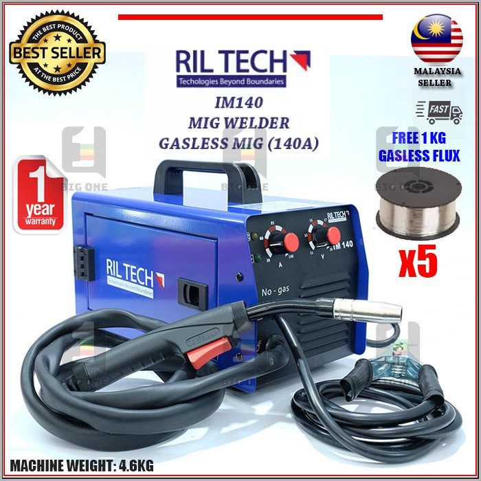 (1 YEAR WARRANTY) RILTECH IM140 GASLESS MIG WELDING MACHINE FREE 5 ROLL