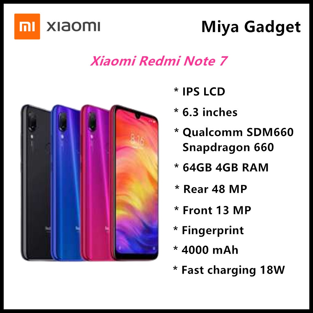 Xiaomi Redmi Note 7 4gb Ram 64gb Rom 63 Inches 48mp Lte Used Condition Original 6056