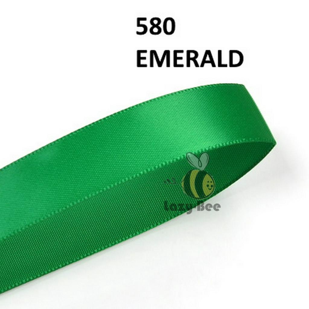 GREEN HIJAU 5 Meter 2.5cm 3.8cm 5cm Premium Double Faced Satin Ribbon ...
