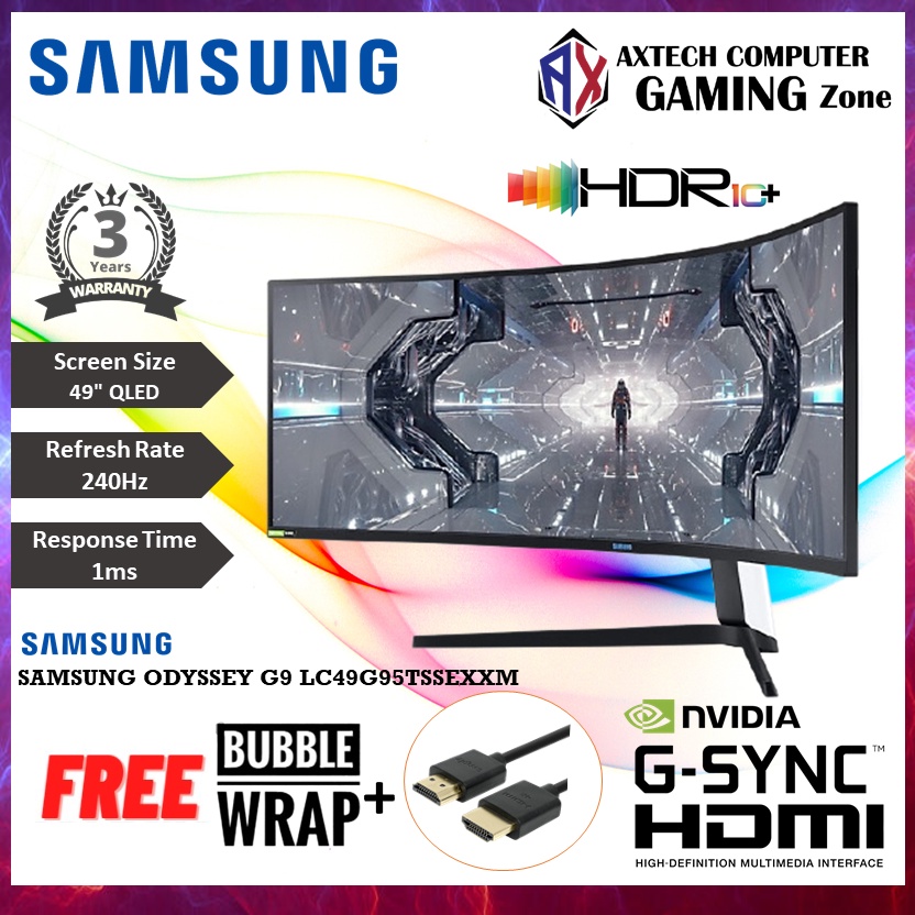 [new] Samsung Odyssey G9 Lc49g95tssexxm 49 Curved 1000r 5120 X 1440 Va 240hz 420nits 1ms