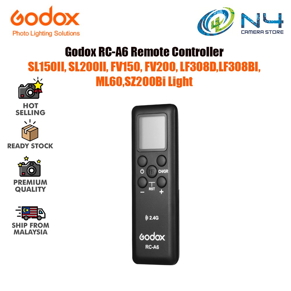Godox RC-A6 Remote Control 2.4GHz Wireless Transmission 32 Channels 16 ...