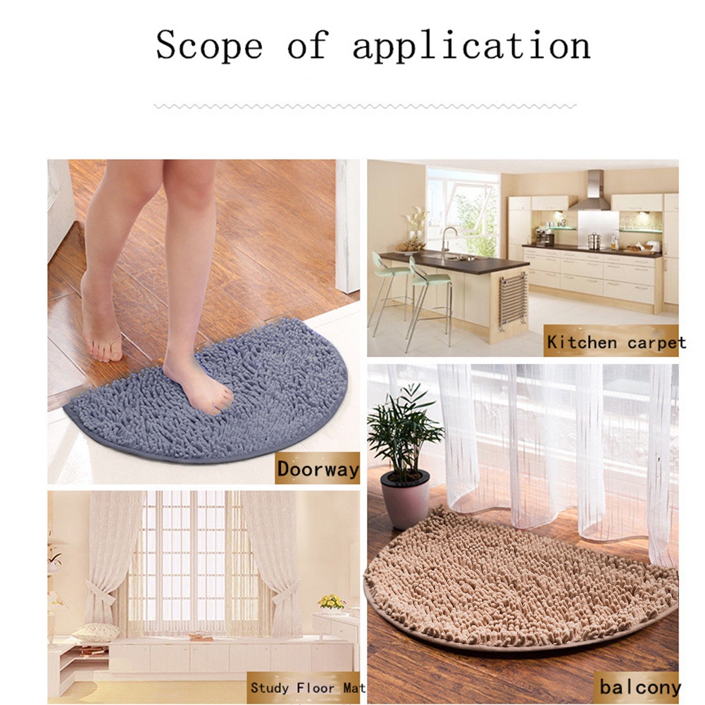 QuickBuy FM010 Half Round Floor Mat Door Mat Rug Soft Carpet Anti Slip ...