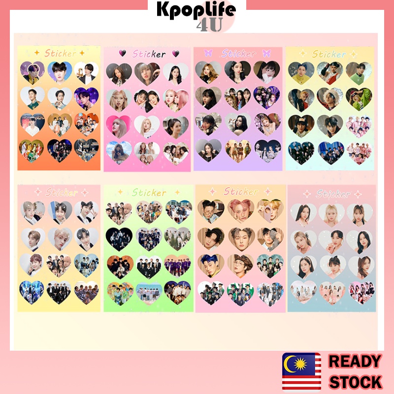 Kpop Idols Photo Glittery Sticker BT Enha Stray Kids Twice Aes-pa Nc-t ...
