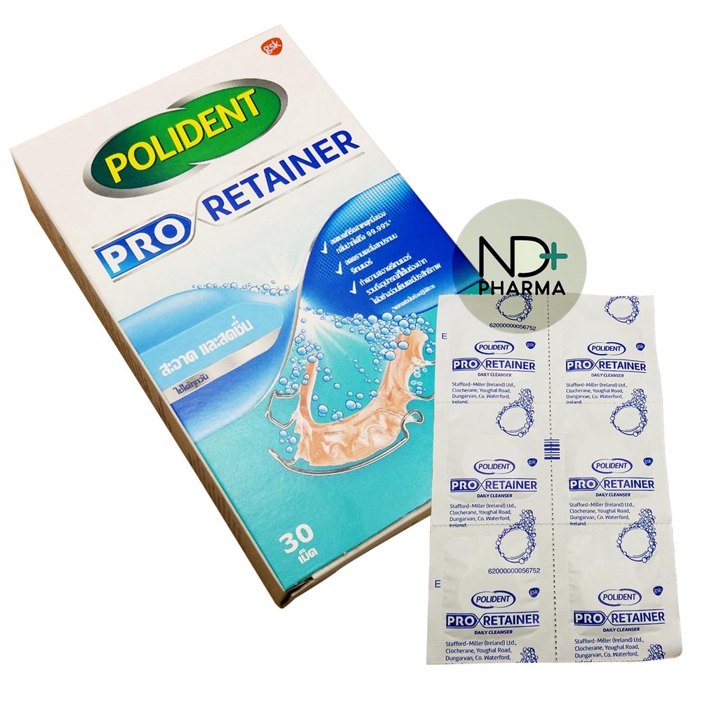 Polident Pro Retainer Effervescent Tablets Cleaning Retainers 30