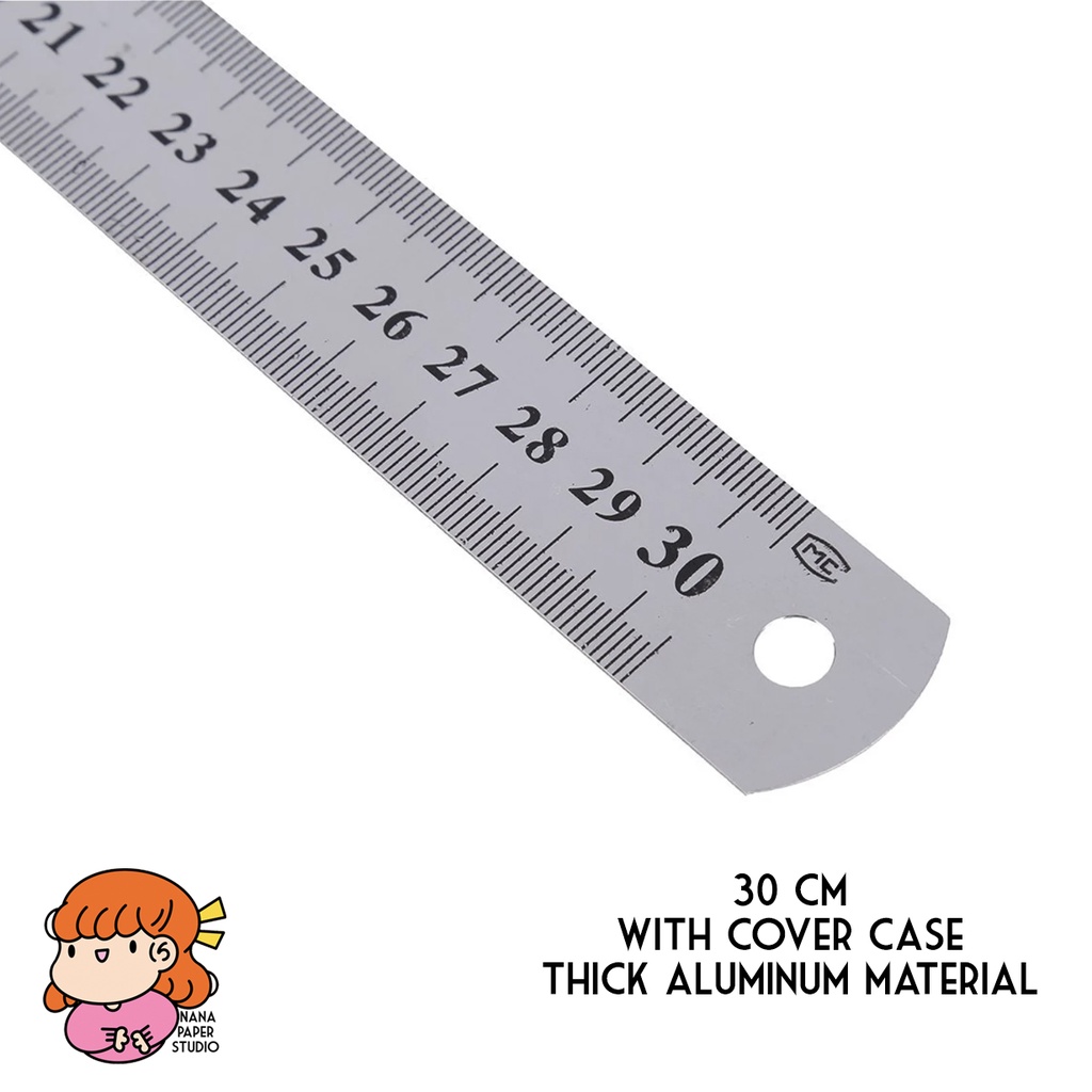30cm Heavy Metal Ruler Aluminum 1 PC | Shopee Malaysia