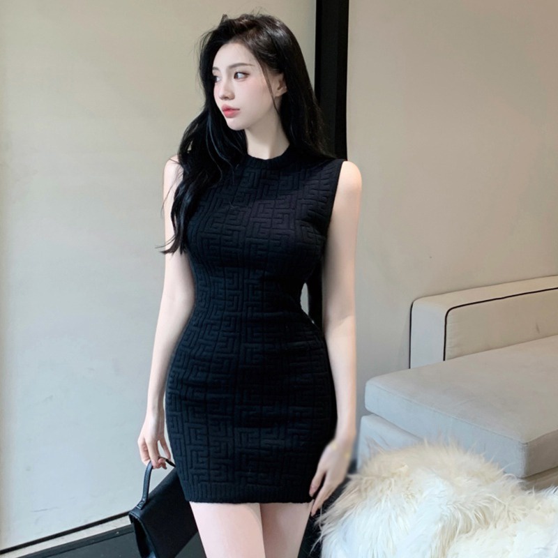 Women Summer Sleeveless Casual Bodycon Knitted Dress | Shopee Malaysia