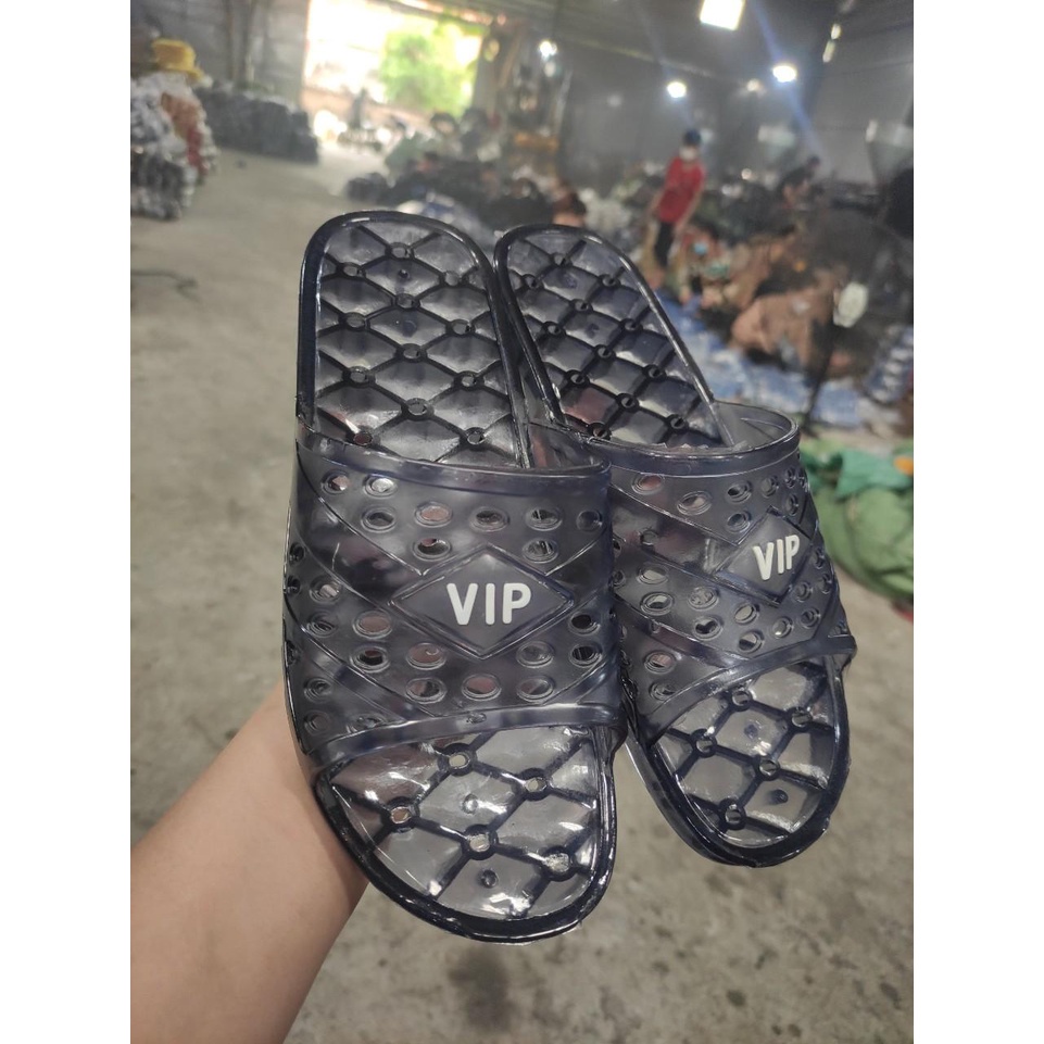Clear VIP hole plastic bathroom slippers full size 36 43