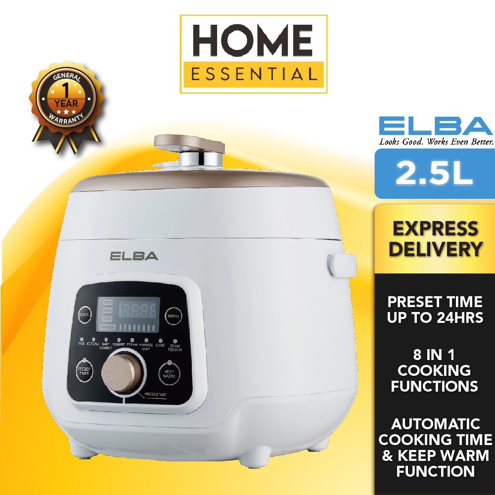 Elba Intelligent Mini Pressure Cooker 8 in 1 Cooking Function (2.5L