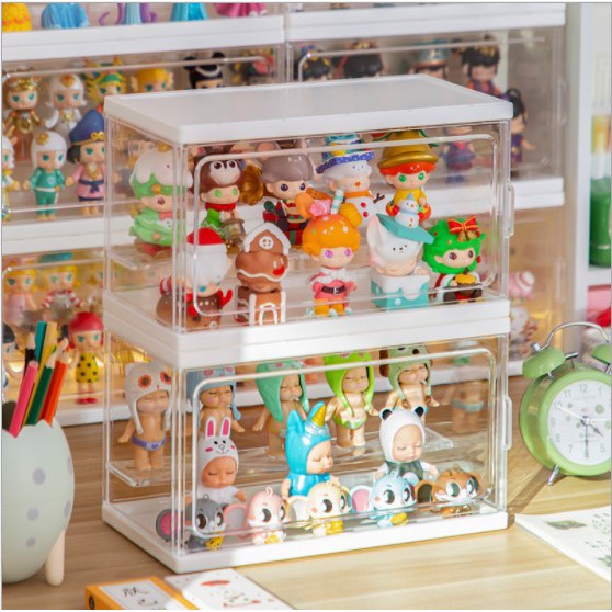 [simhoamy] Mart Acrylic Display Case Jewelry Makeup Dolls Toys 