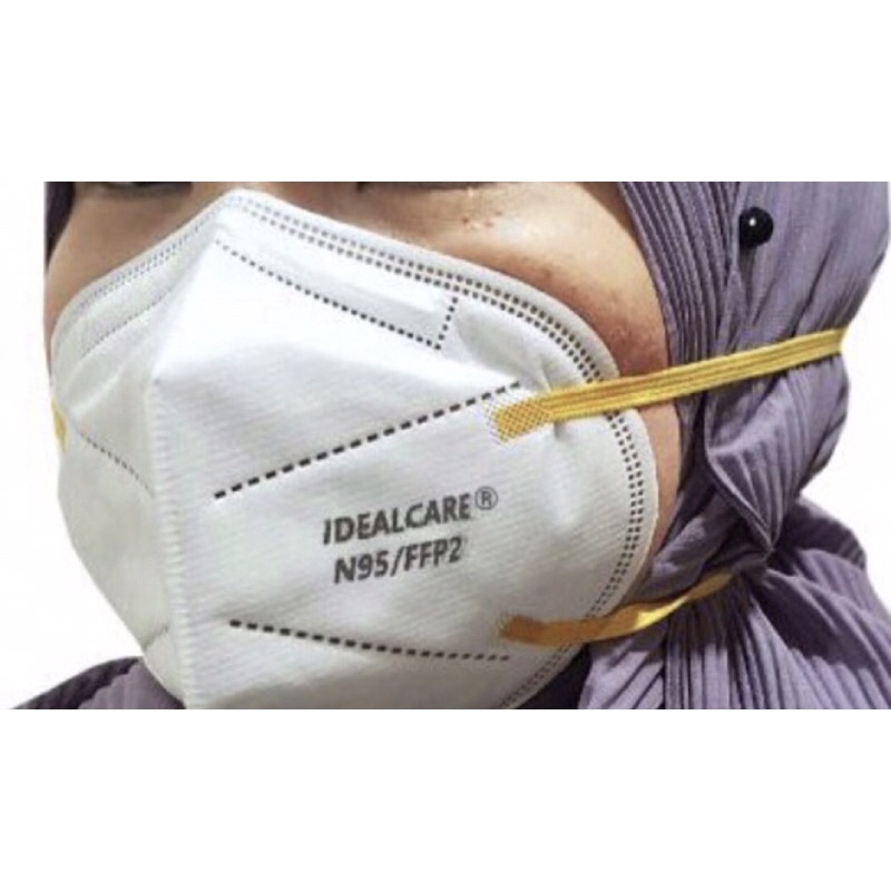 IDEALCARE N95 HEAD LOOP TYPE HIJAB FRIENDLY SURGICAL MEDICAL MASK