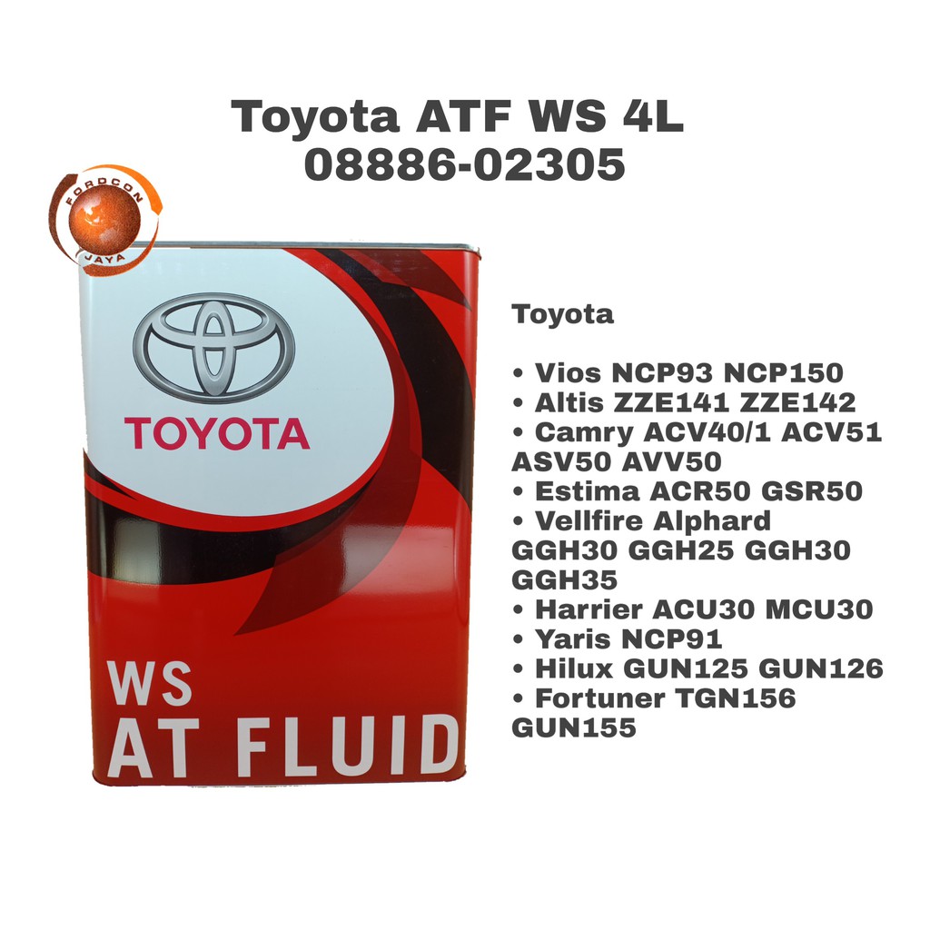 Atf 08886 02305. Toyota ATF WS (08886-02305) 4л. Toyota ATF WS. Тойота ATF Fluid WS 1l железная банка Art.