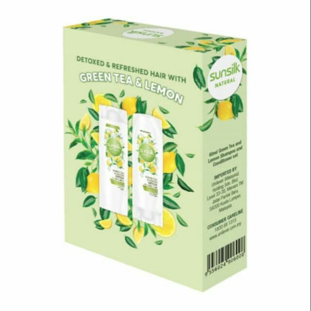 Sunsilk Detox Green Tea & Lemon Shampoo + Conditioner travel pack 60ml