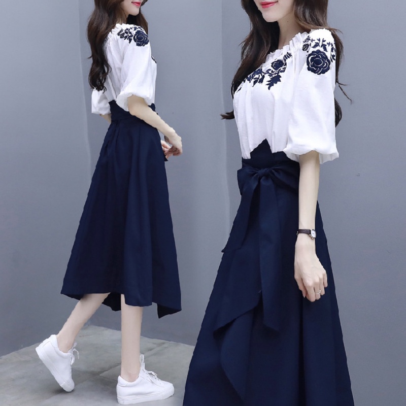 Korean two hot sale piece dress