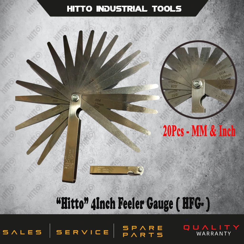 [ HITTO ] 4'' 13PC/20PC MM /INCH FEELER GAUGE /Blades Thickness Gap ...