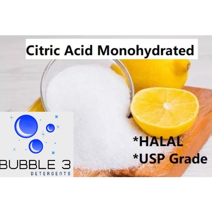 Citric Acid Monohydrated 500GRAM & 1KG ( Food Grade / USP Grade / Halal