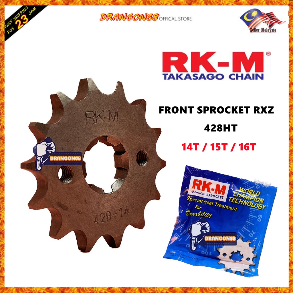 Sprocket Spoket RKM 428 Front Depan Yamaha RXZ RXZ135 SYM VF3i 185 14T ...