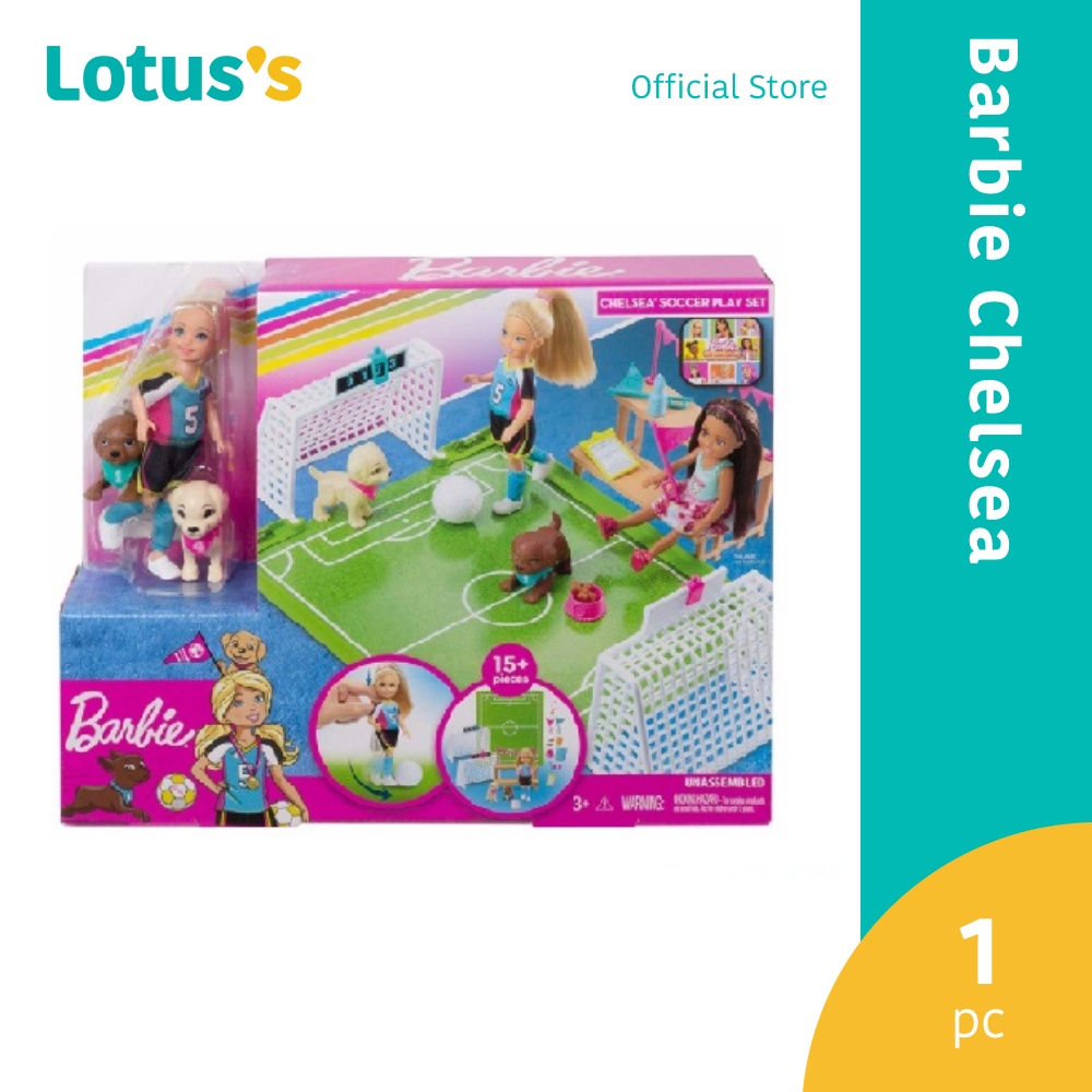 Barbie chelsea soccer online playset