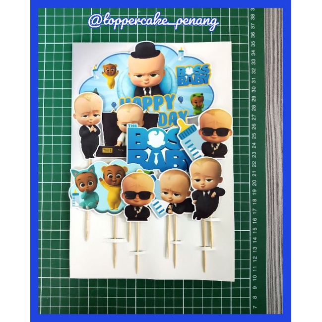 Baby Boss Happy Birthday Decoration Set Cake Topper for Birthday Cake ...