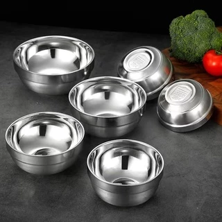Unbreakable 304 Stainless Steel Rice Bowl - Double-Wall Anti-Scald Design, Gold Color, Small Size (300ml)