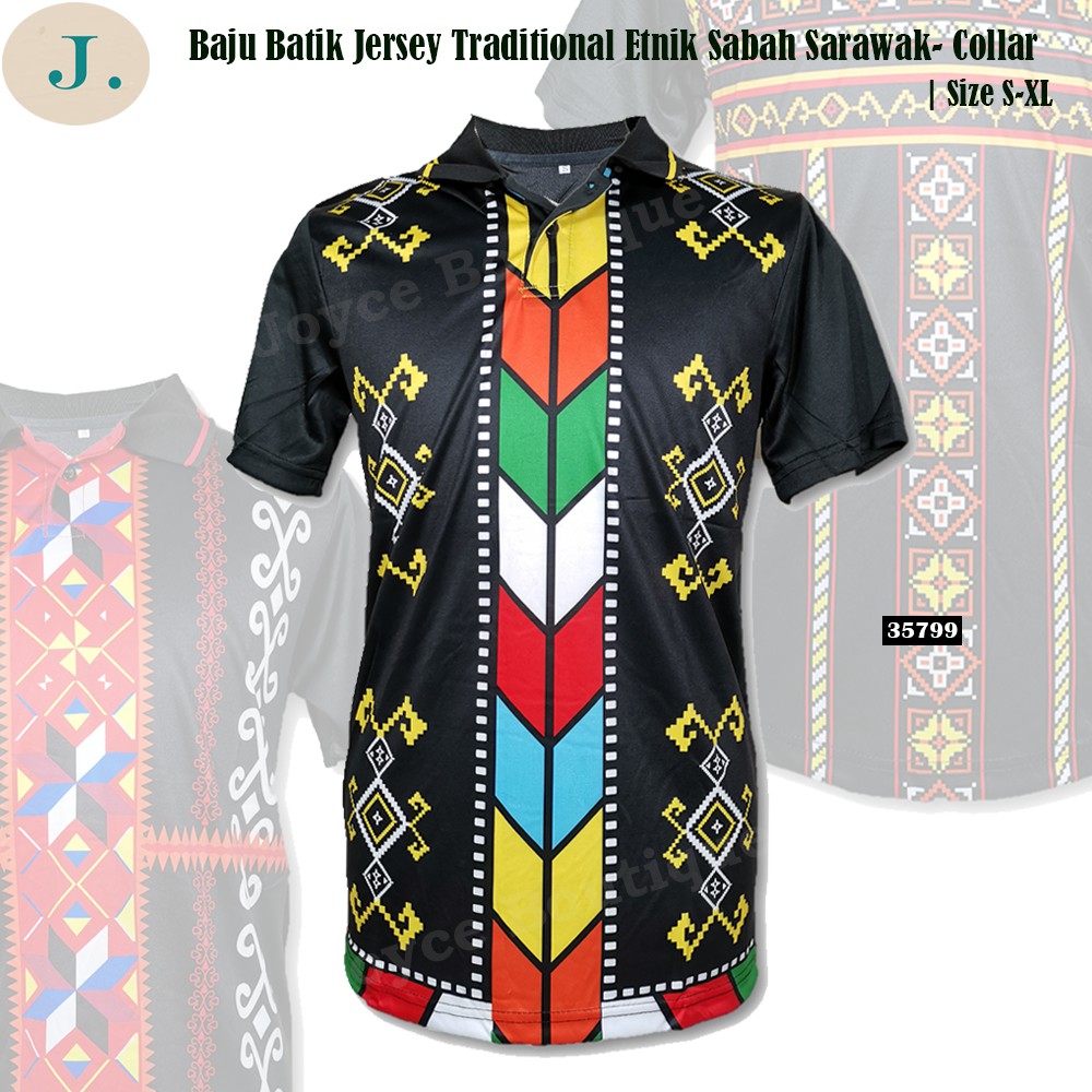 🔥ReadyStock🔥 Unisex Baju batik jersey traditional etnik sabah Dusun ...