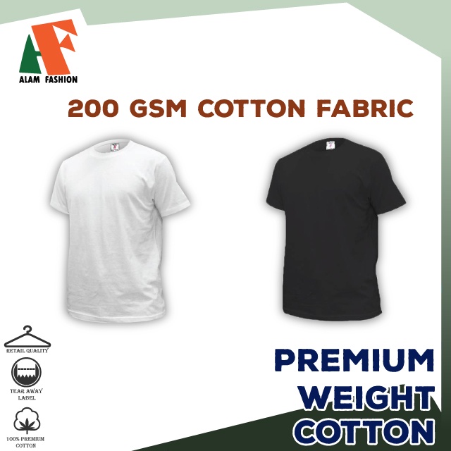 Alam Fashion Unisex Premium Weight Plain Round Neck Cotton T Shirt