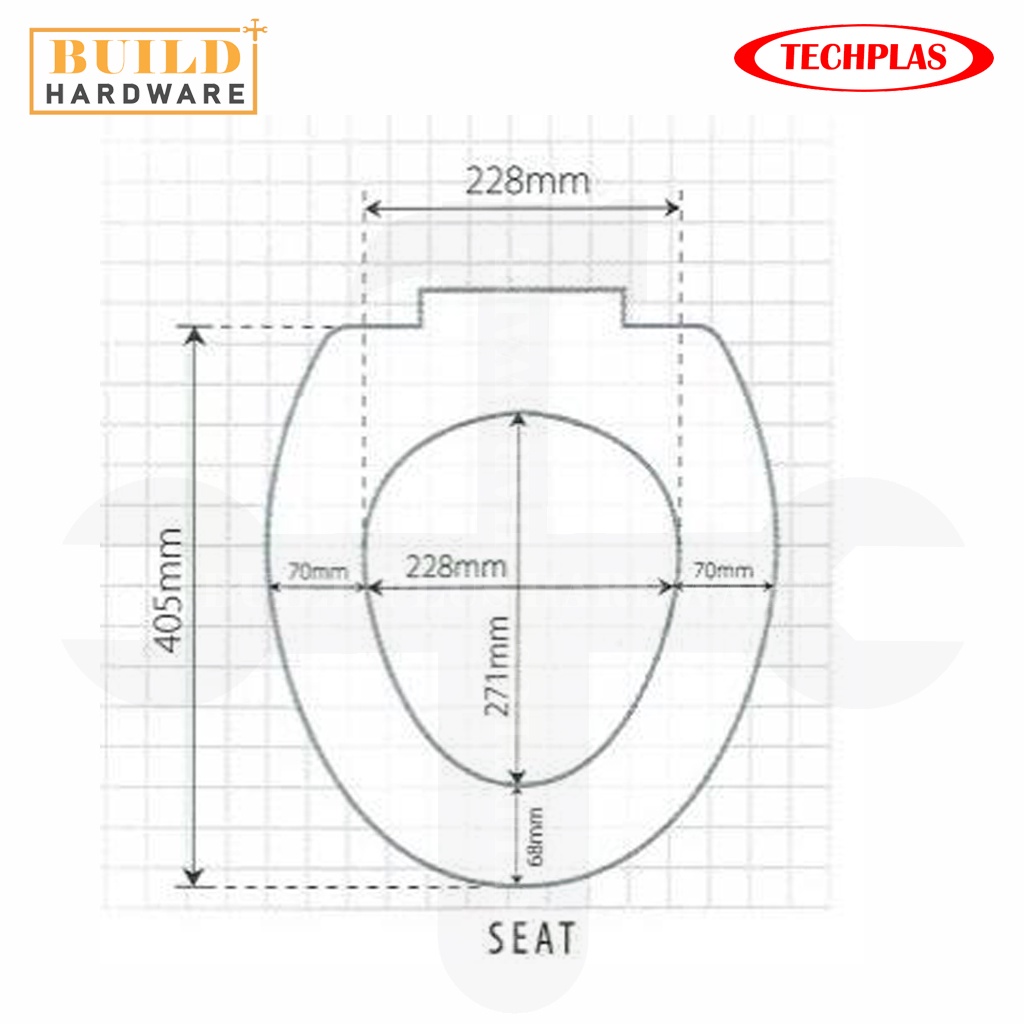 TECHPLAS PVC Double Toilet Seat Full Cover Economy Plastic (White ...