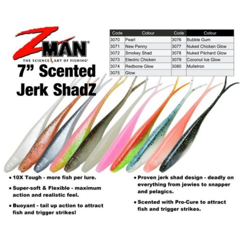 ZMAN 7" 10X TOUGH SCENTED JERK SHADZ Shopee Malaysia