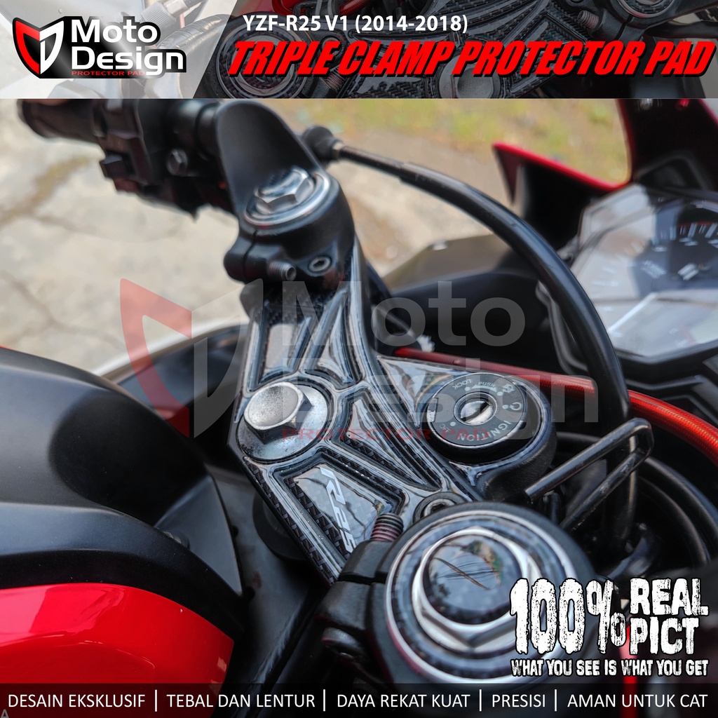 Embossed Sticker Carbon Protector Pad Triangle Handlebar Triple Clamp ...