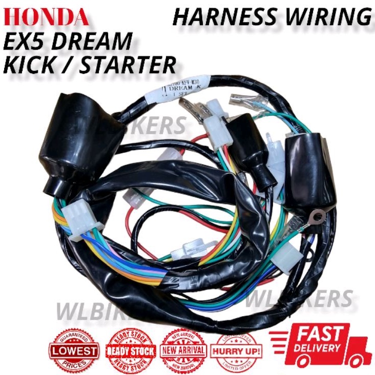 HONDA EX5 DREAM EX5-DREAM (KICK,STARTER) WIRING HARNESS SET FULL