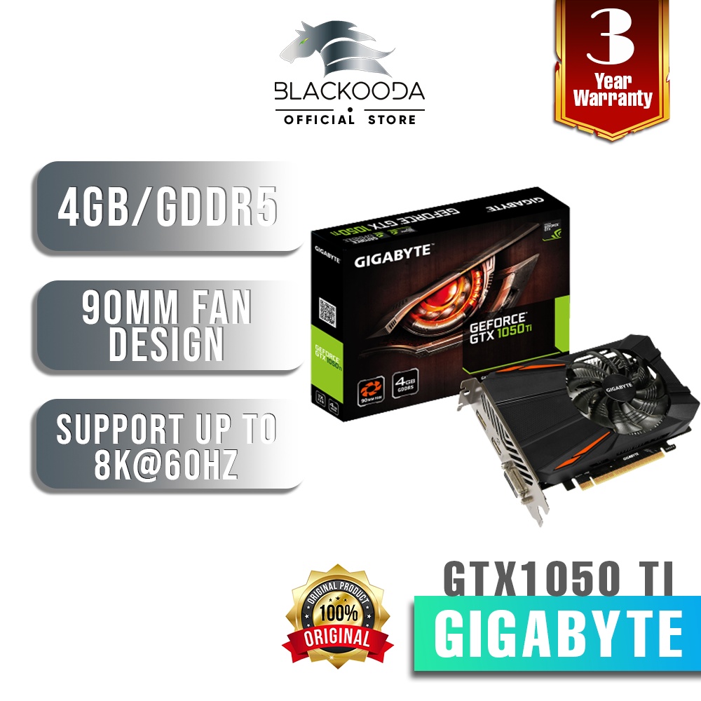 GIGABYTE GTX 1050 TI D5 4G GRAPHIC CARD GV N105TD5 4GD Shopee