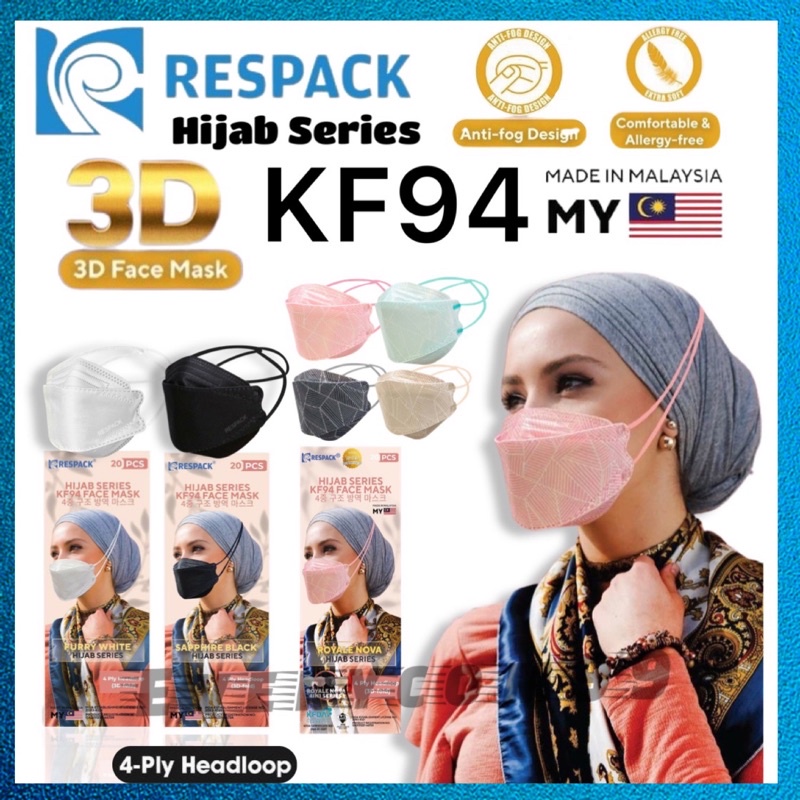 RESPACK MALAYSIA KF94 Face Mask Hijab SeriesApproved by KKM Malaysia