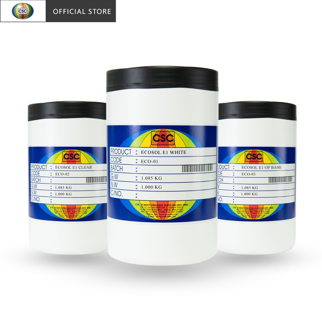 CSC Rei Tech Water Based Silkscreen Printing Ink Ecosol E1 - White ...
