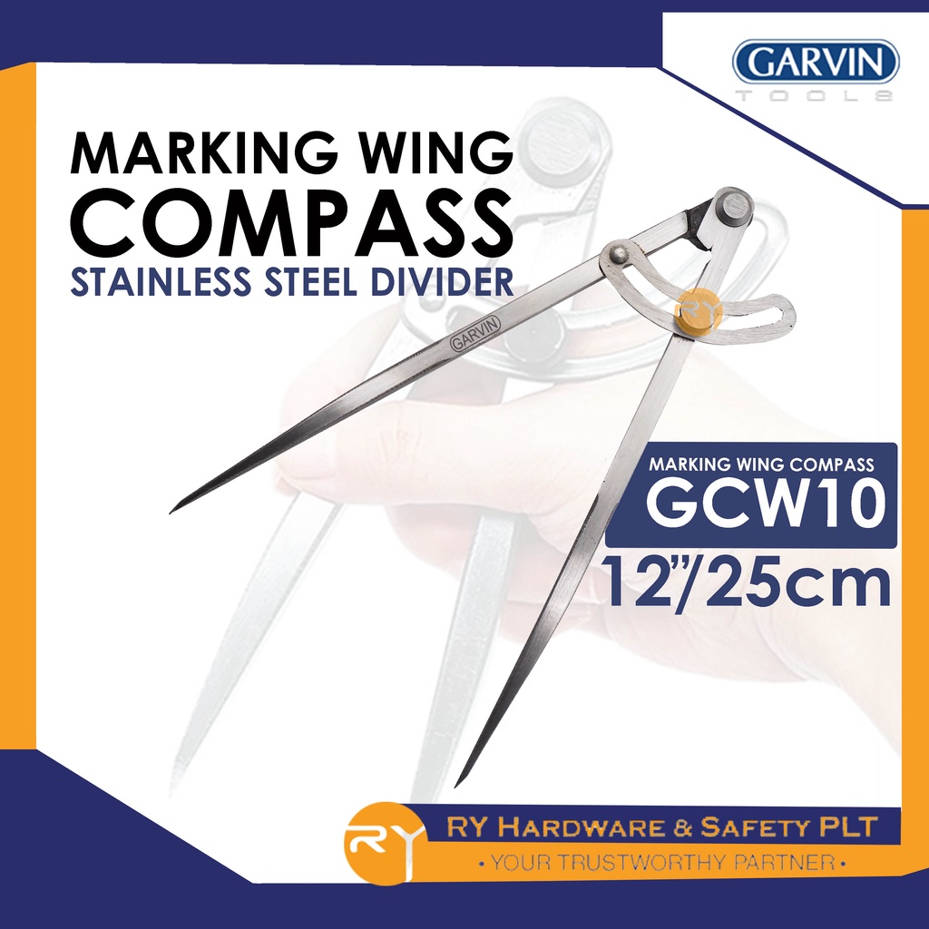 GARVIN | MARKING WING COMPASS CIRCLE STEEL DIVIDER | PEMBAHAGI DAN ...