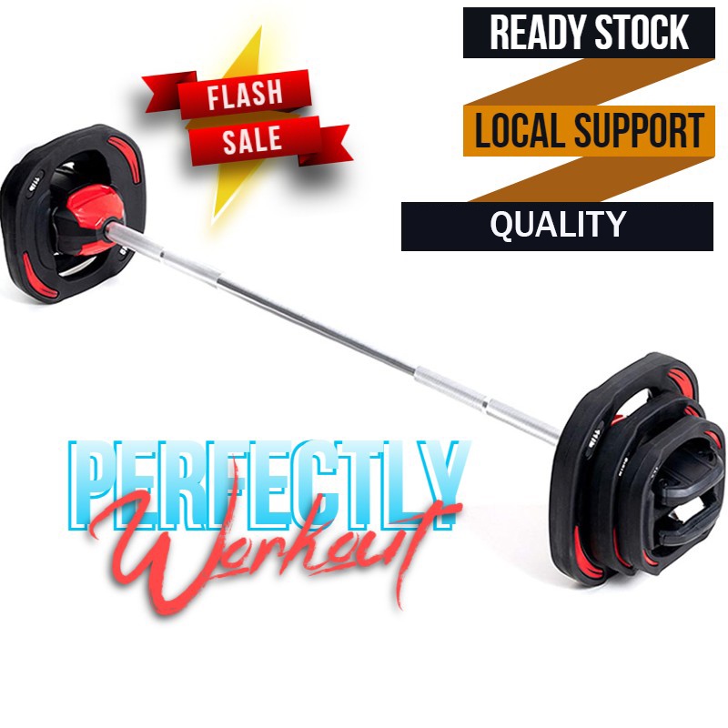 (Ready Stock) Adjustable Smart Barbell 20kg set, Body Pump Core GRIT