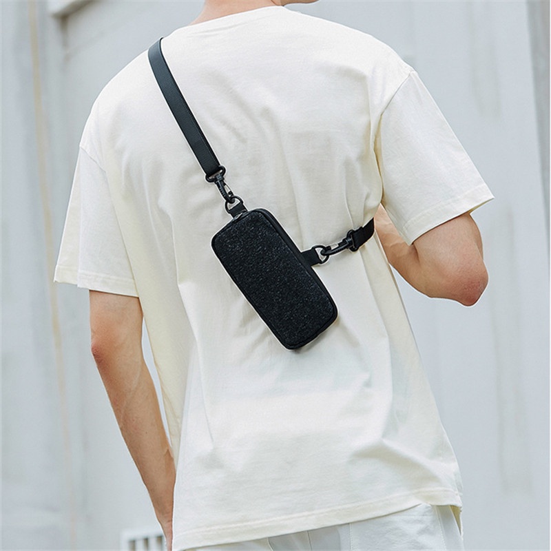 Men Men Crossbody Mobile Phone Bag Halter Mobile Phone Bag Portable Mini Small Bag Black Coin