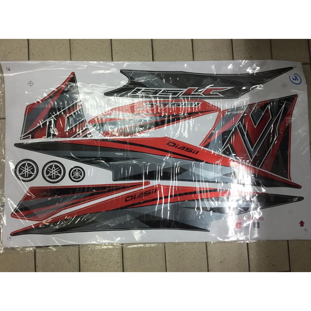 LC135 STICKER SET V2 V3 V4 BODY STICKER SET RED LC135 STICKER MERAH (16 ...