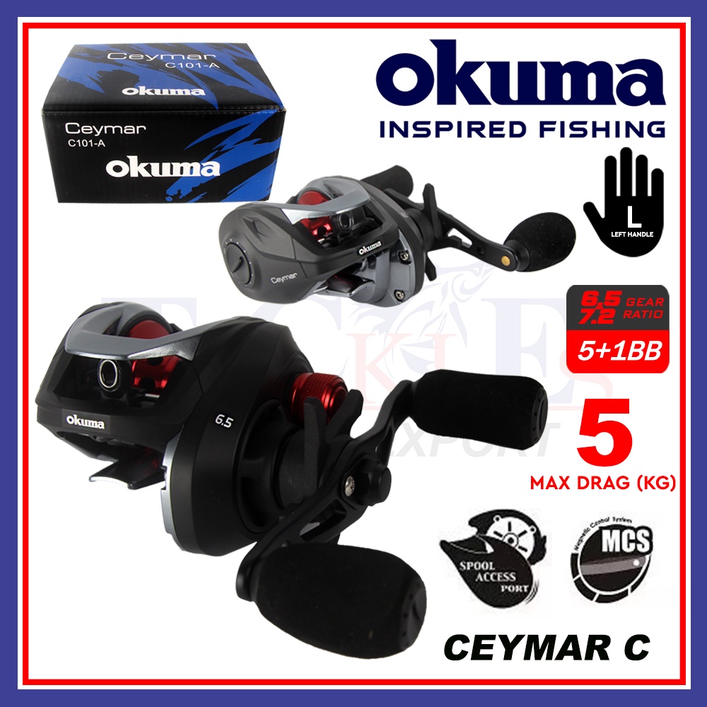 5kg Maxdrag Okuma BC Ceymar C101 Low Profile Baitcast Reel
