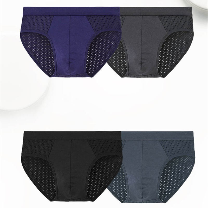 Men's Underpants Breathable Briefs Underwear Mesh | Shopee Malaysia
