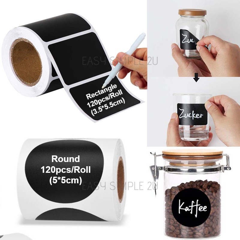 Chalkboard Matt Vinyl Black Paper Label Stickers Text Writing PVC Label ...