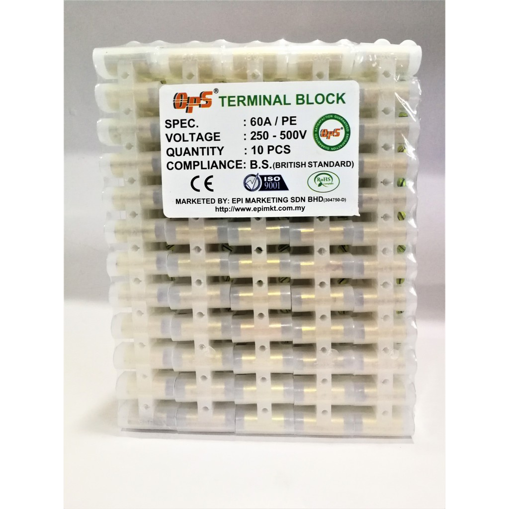 OPS 60A PE Terminal Block (Connector) (10pcs/bag) | Shopee Malaysia