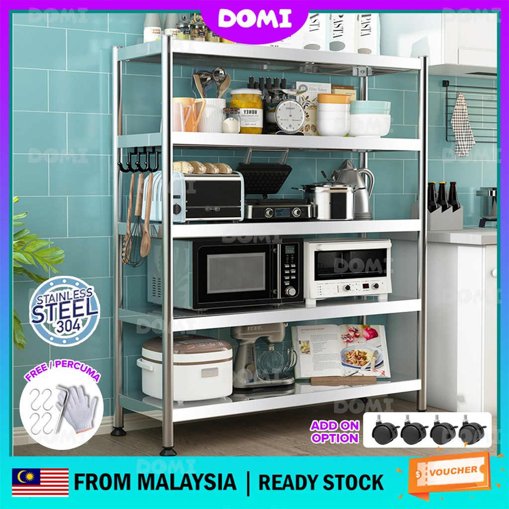 DOMI Kitchen Rack Stainless Steel Multilayer Racks Laundry Shelves ...