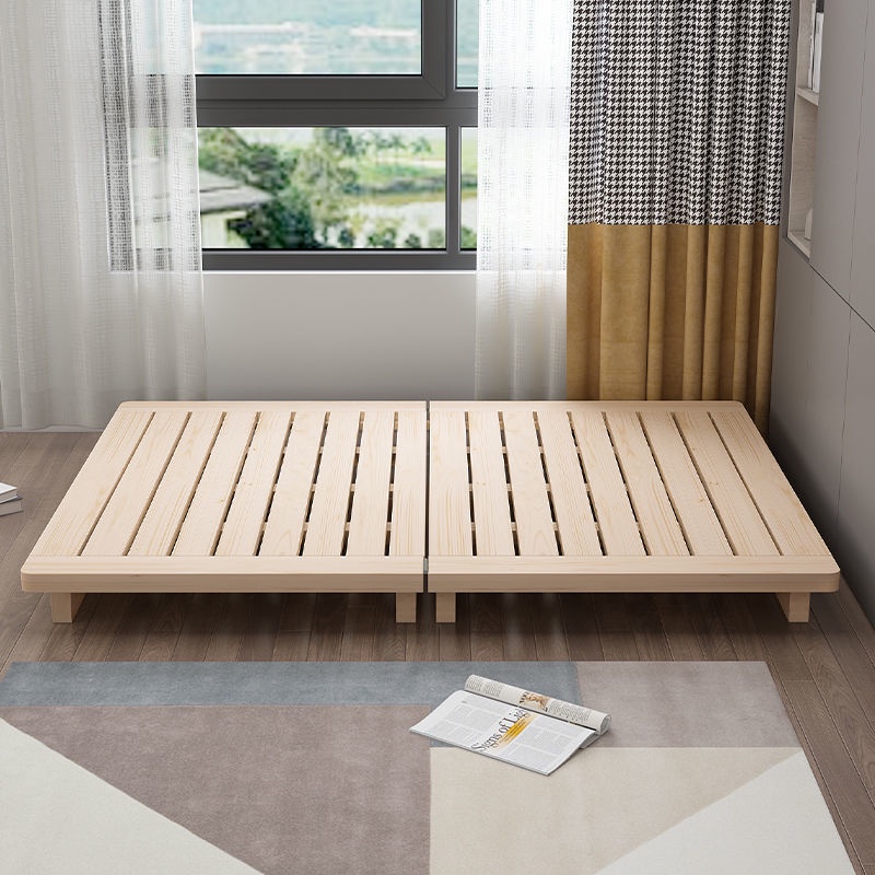 Solid Wood Folding Bed Single Home Study Double Japanese Wooden Floor