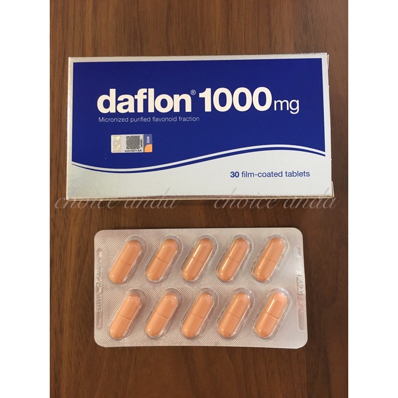 Daflon 1000 mg, Purified Flavonoid Fraction, Venous Circulation &  Hemorrhoidal Crisis, 18 Tablets Daflon