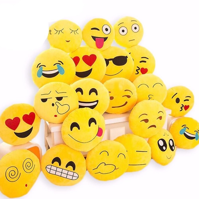 15cm Emoji Cushions Soft Warm Hand Emoji Yellow Round Cushion Emoticon