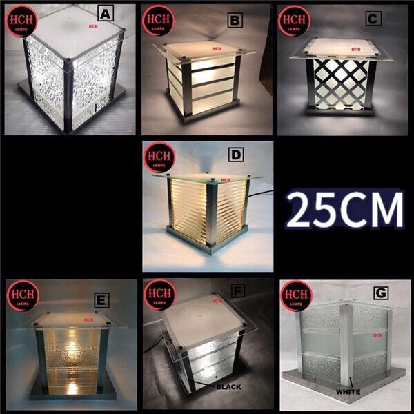 HCH Modern Outdoor Pillar Light 25cm x 25cm Weatherproof Glass Gate