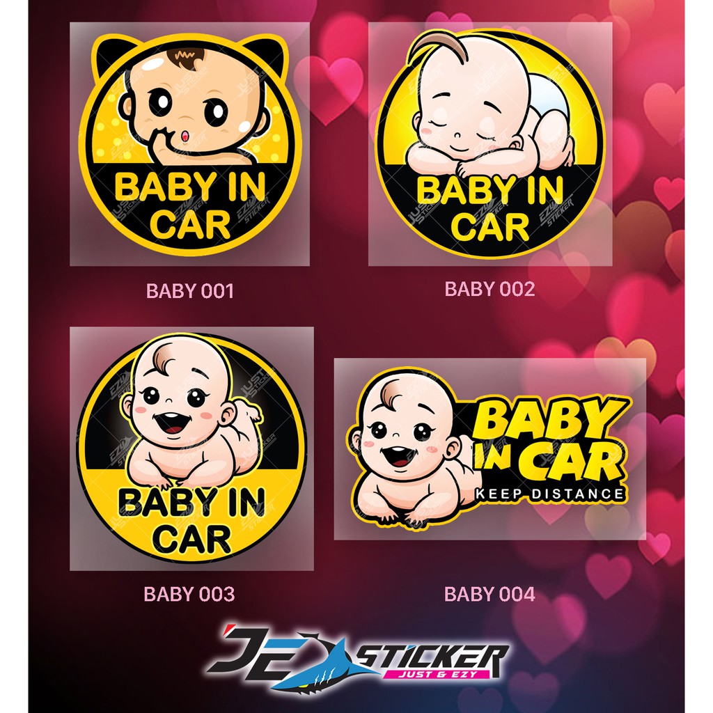 [ Ready Stock] Sticker Car Remind On Board Warning Baby IN Car Sticker ...