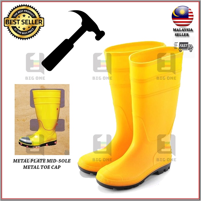 WELLINGTON YELLOW SAFETY BOOT RUBBER BOOT RAIN BOOT WATER BOOT WITH ...