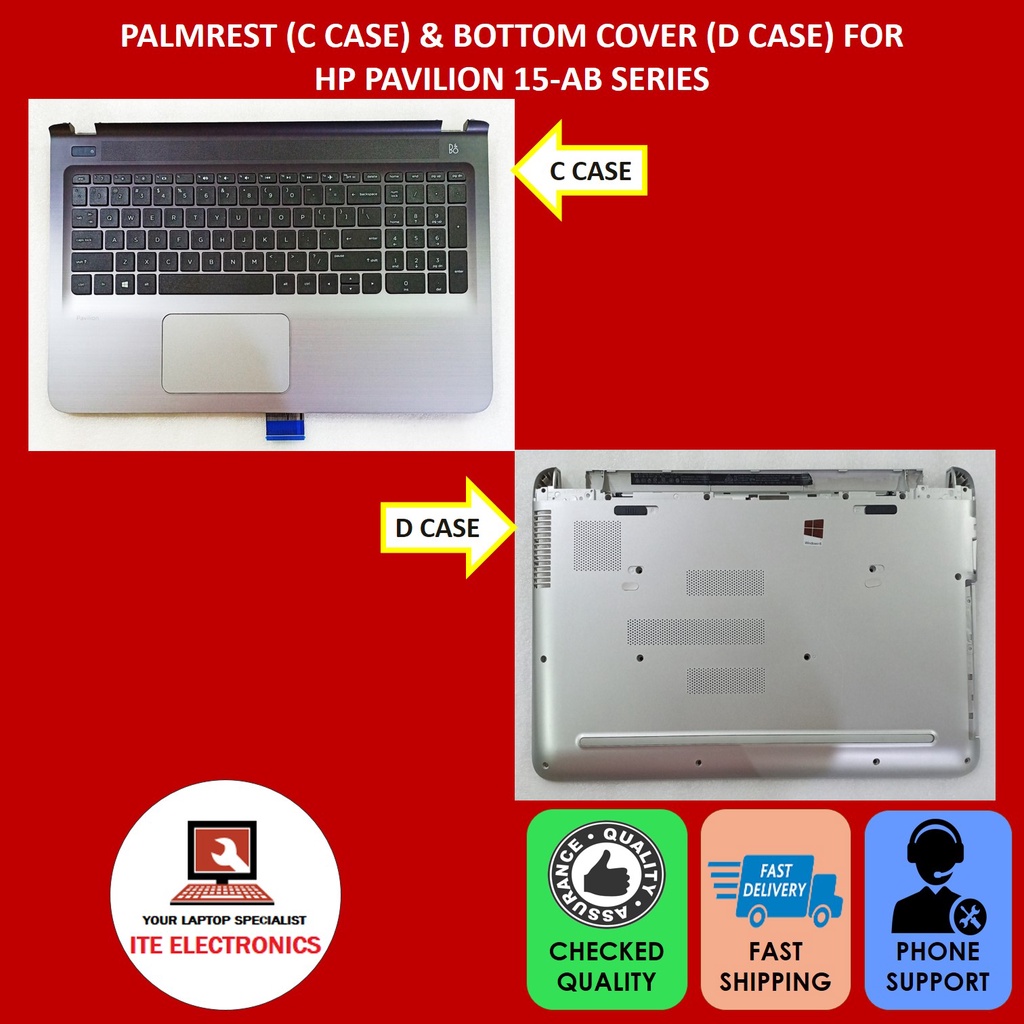 ORIGINAL HP PAVILION 15AB SERIES TOUCHPAD PALMREST C CASE/ BOTTOM